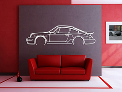 911 Turbo Model 964 Detailed Silhouette Wall Art