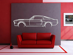 1967 Mustang Detailed Silhouette Wall Art