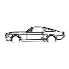 1967 Mustang Detailed Silhouette Wall Art