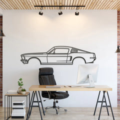 1968 Mustang Fastback Silhouette Wall Art