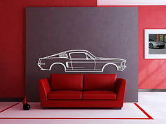 1968 Mustang Fastback Silhouette Wall Art