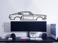 1968 Mustang Fastback Silhouette Wall Art