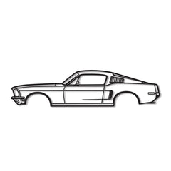 1968 Mustang Fastback Silhouette Wall Art