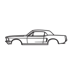 1968 Mustang Hardtop Silhouette Wall Art