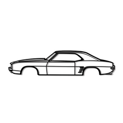 1969 Camaro SS Silhouette Wall Art