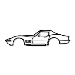 1969 Corvette Silhouette Wall Art