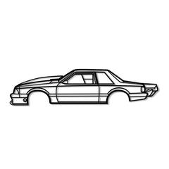 1989 Mustang Foxbody Drag Version Silhouette Wall Art