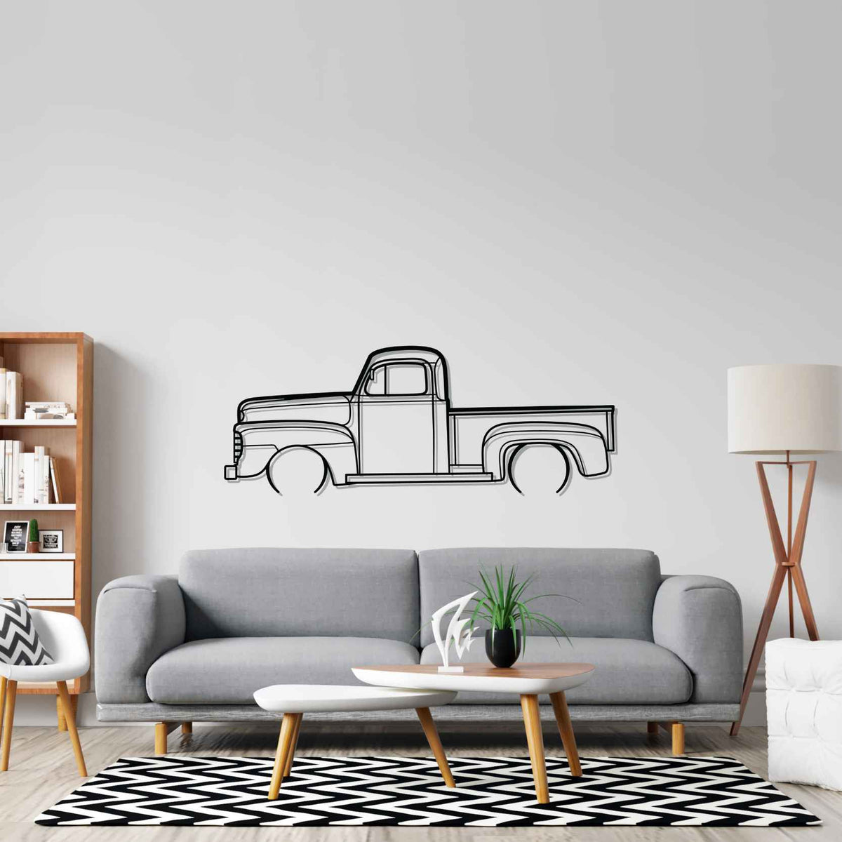 F1 1948 Pickup Detailed Silhouette Wall Art