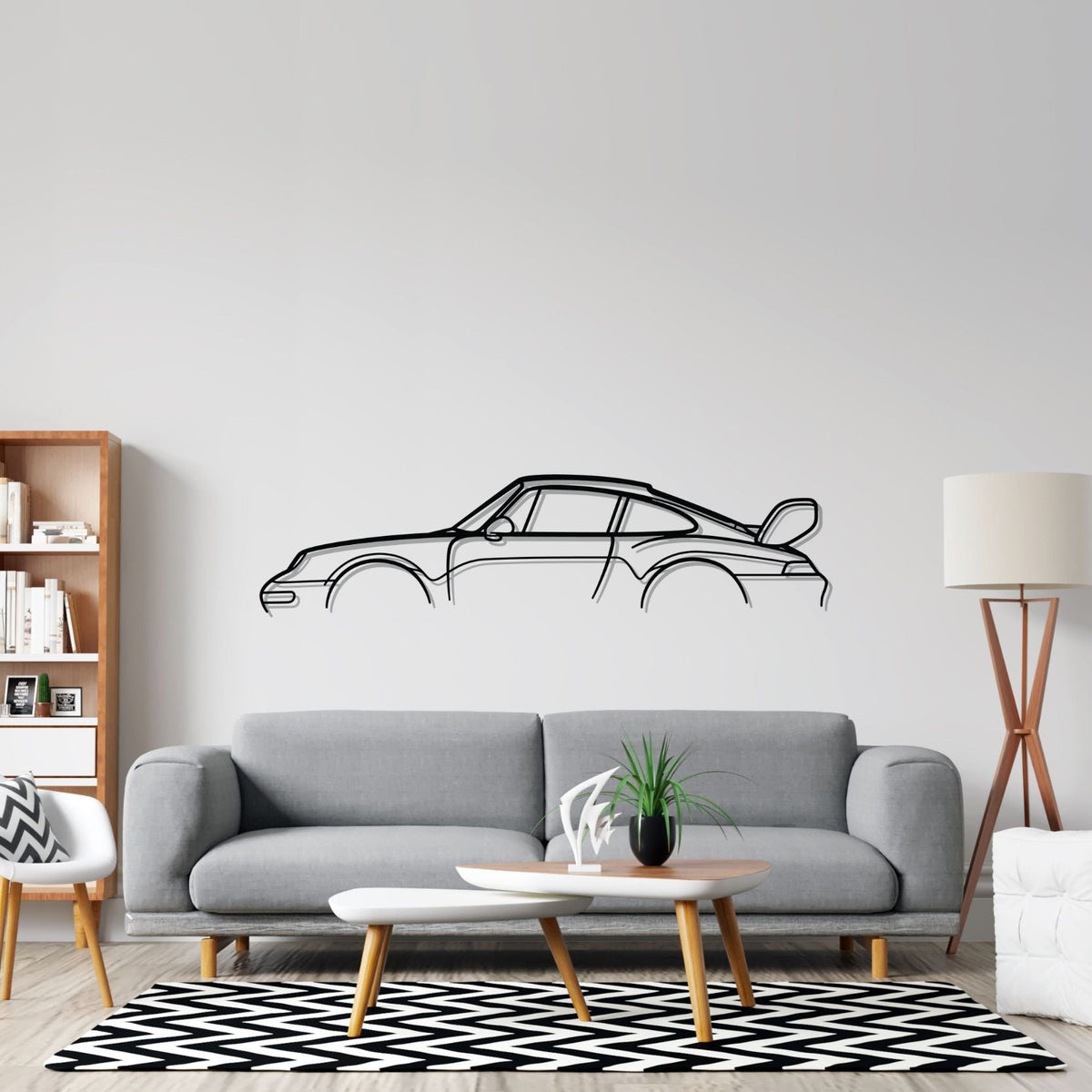 911 RS Clubsport Model 993 Classic Silhouette Wall Art