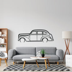 Sedan 1938 Detailed Silhouette Wall Art