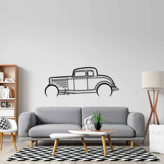 Highboy Coupe 1932 Detailed Silhouette Wall Art