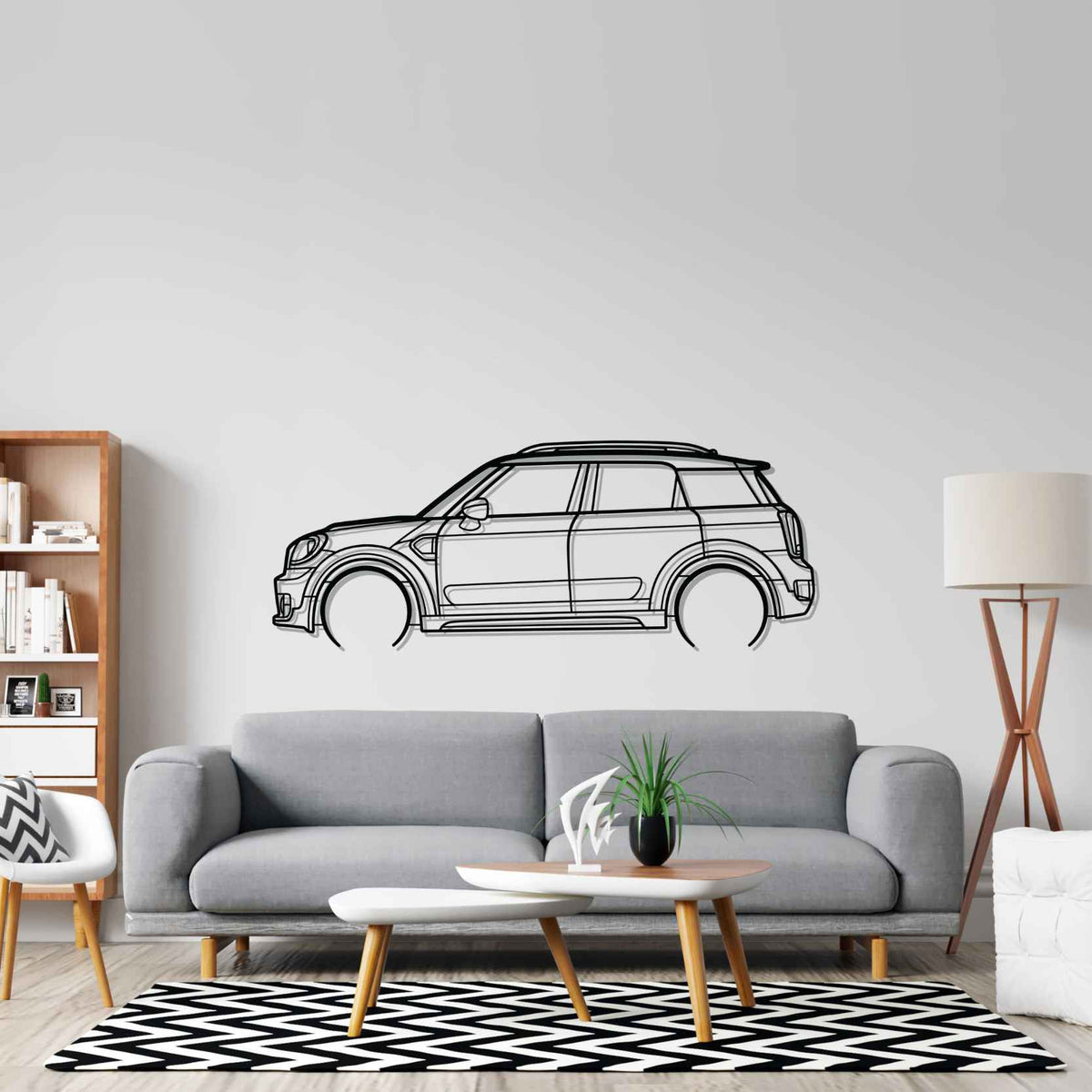 Mini Countryman 2018 Detailed Silhouette Wall Art