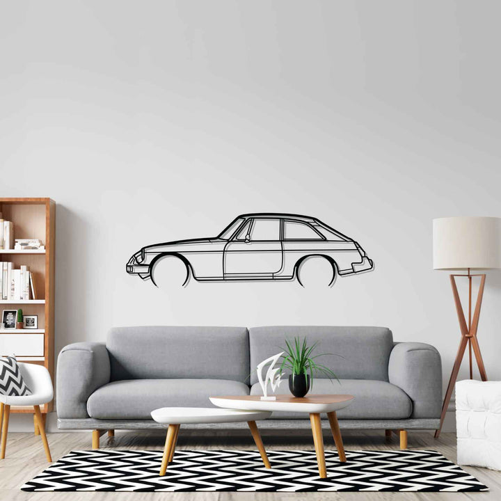 MGB GT 1978 Detailed Silhouette Wall Art