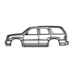 2002 Escalade 2nd Gen Silhouette Wall Art