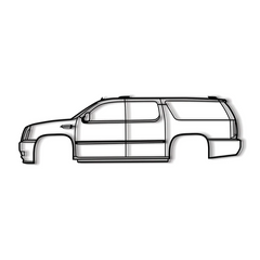 2007 Escalade ESV 3rd Gen Silhouette Wall Art