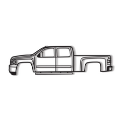 2007 Silverado 1500 2nd Gen Silhouette Wall Art