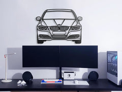 2009 E90 Front View Silhouette Wall Art