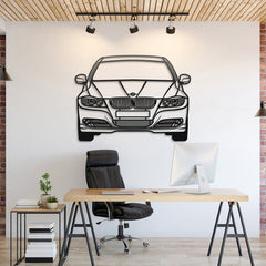 2009 E90 Front View Silhouette Wall Art