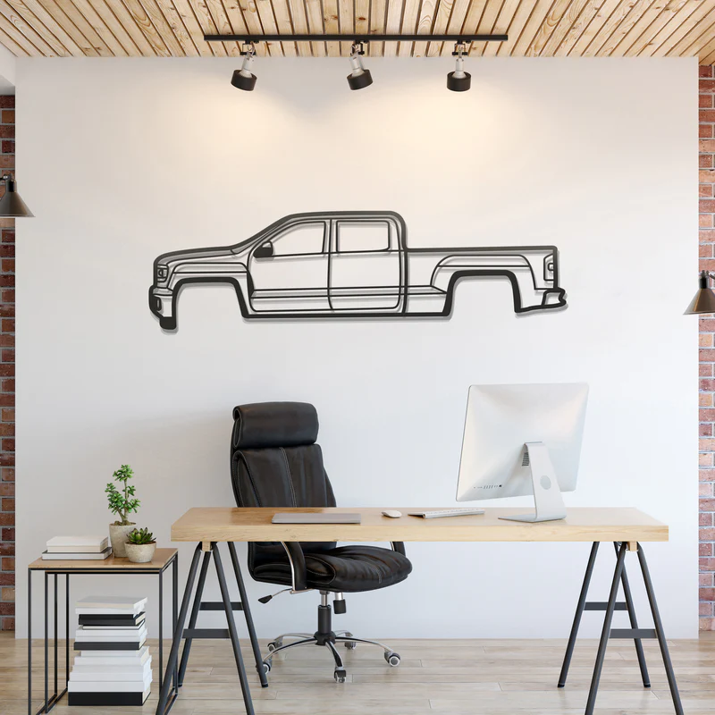 2014 Sierra 1500 4th Gen Silhouette Wall Art