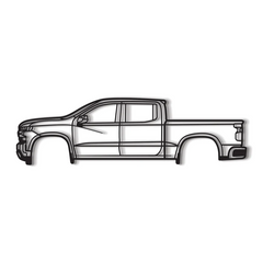 2019 Silverado 1500 4th Gen Silhouette Wall Art