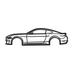 2019 Mustang Silhouette Wall Art