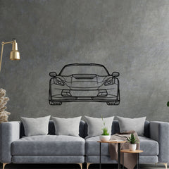 Corvette C7 Z06 2019 Front Silhouette Wall Art