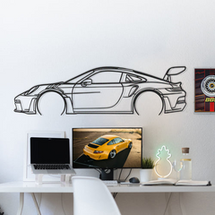 911 GT3 RS Model 992 Detailed Silhouette Wall Art