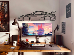 911 GT3 RS Model 992 Detailed Silhouette Wall Art