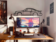 911 Turbo Model 964 Detailed Silhouette Wall Art