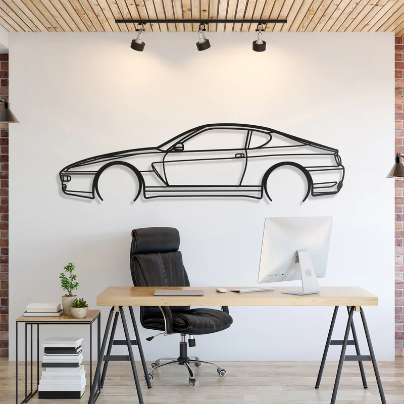 1995 456 GT Detailed Silhouette Wall Art