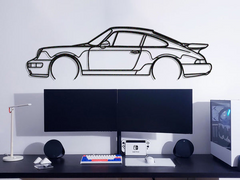 911 Turbo Model 964 Detailed Silhouette Wall Art