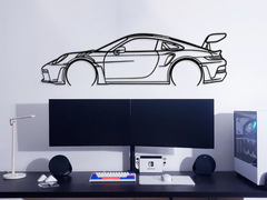 911 GT3 RS Model 992 Detailed Silhouette Wall Art