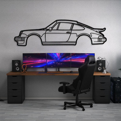 911 Turbo Model 930 Detailed Silhouette Wall Art