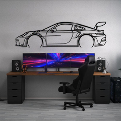 911 GT3 RS Model 992 Detailed Silhouette Wall Art