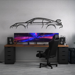 911 GT3 Model 992 Silhouette Wall Art