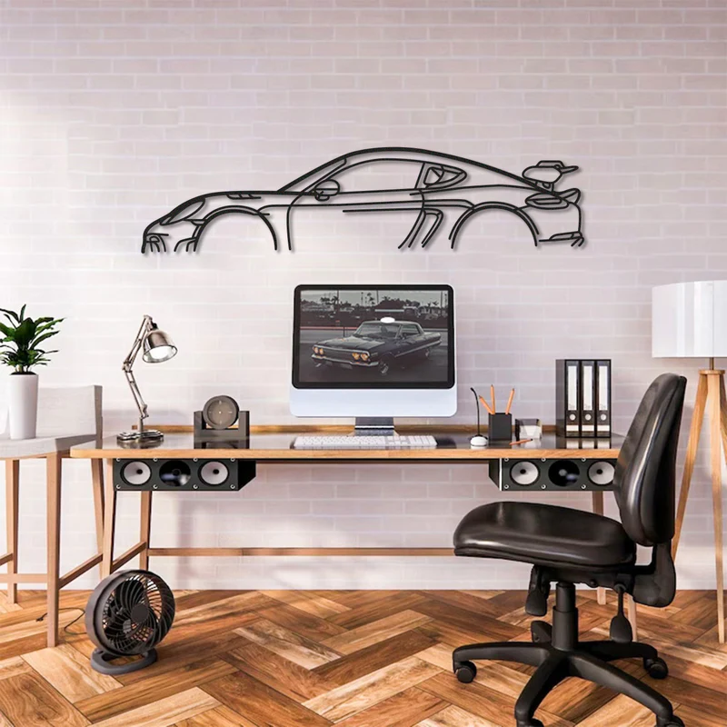 718 GT4 RS Classic Silhouette Wall Art