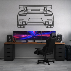 911 GT2 RS Model 991 Back Silhouette Wall Art