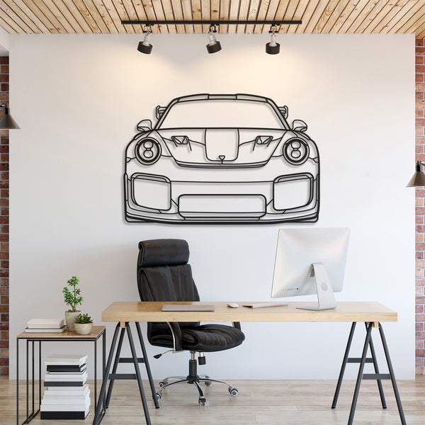 911 GT2 RS Model 991 Front Silhouette Wall Art