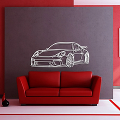 911 GT3 Model 991 Front Angle Silhouette Wall