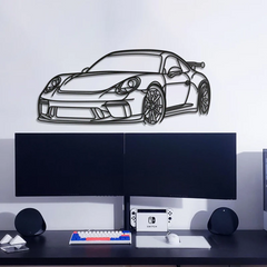 911 GT3 Model 991 Front Angle Silhouette Wall