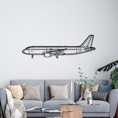 A320 CFM56 Acrylic Silhouette Wall Art