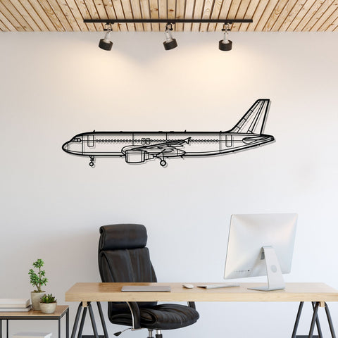 A320 CFM56 Acrylic Silhouette Wall Art