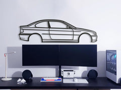 E46 Coupe Facelift Silhouette Wall Art