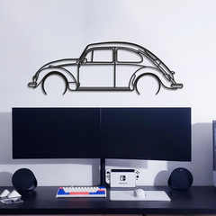 VOLKSWAGEN BETTLE 1966 DETAILED SILHOUETTE WALL ART