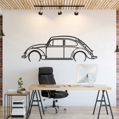 VOLKSWAGEN BETTLE 1966 DETAILED SILHOUETTE WALL ART