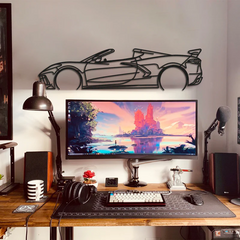 Corvette C8 Detailed Silhouette Wall Art