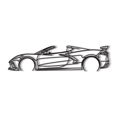 Corvette C8 Detailed Silhouette Wall Art