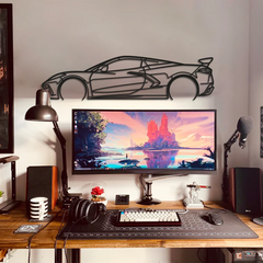 Corvette C8 HTC Silhouette Wall Art