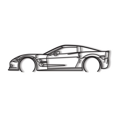 Corvette C6 ZR1 Detailed Silhouette Wall Art