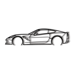 Corvette C7 Detailed Silhouette Wall Art